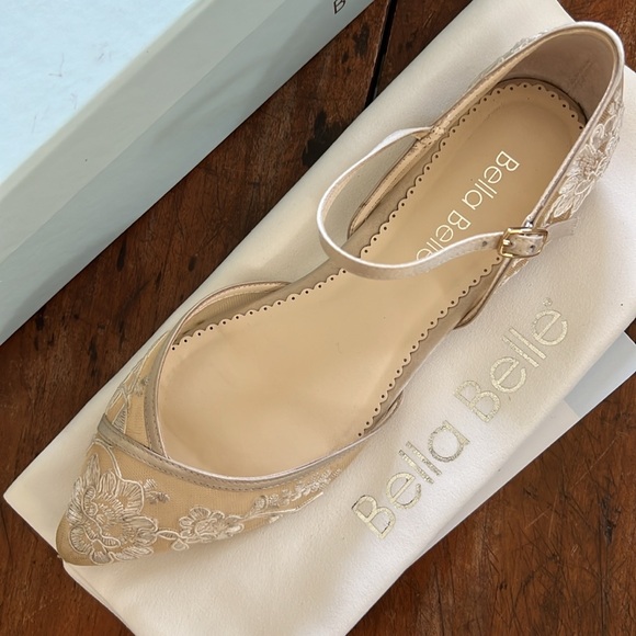 Bella Belle CELIA Lace D'Orsay Nude Flats for Wedding - Size 7.5.  Worn once! - Picture 8 of 11